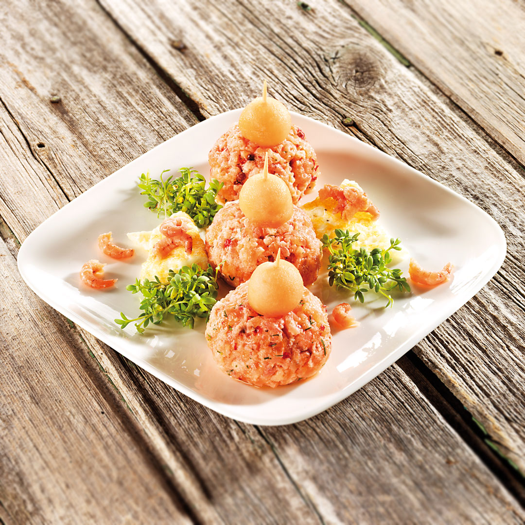 Büsumer Krabbentatar mit Lachs und Charentais-Melone