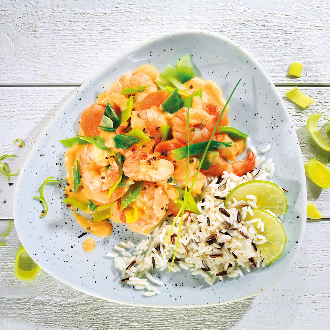 GOSCH-Garnelen in Kokos-Currysauce