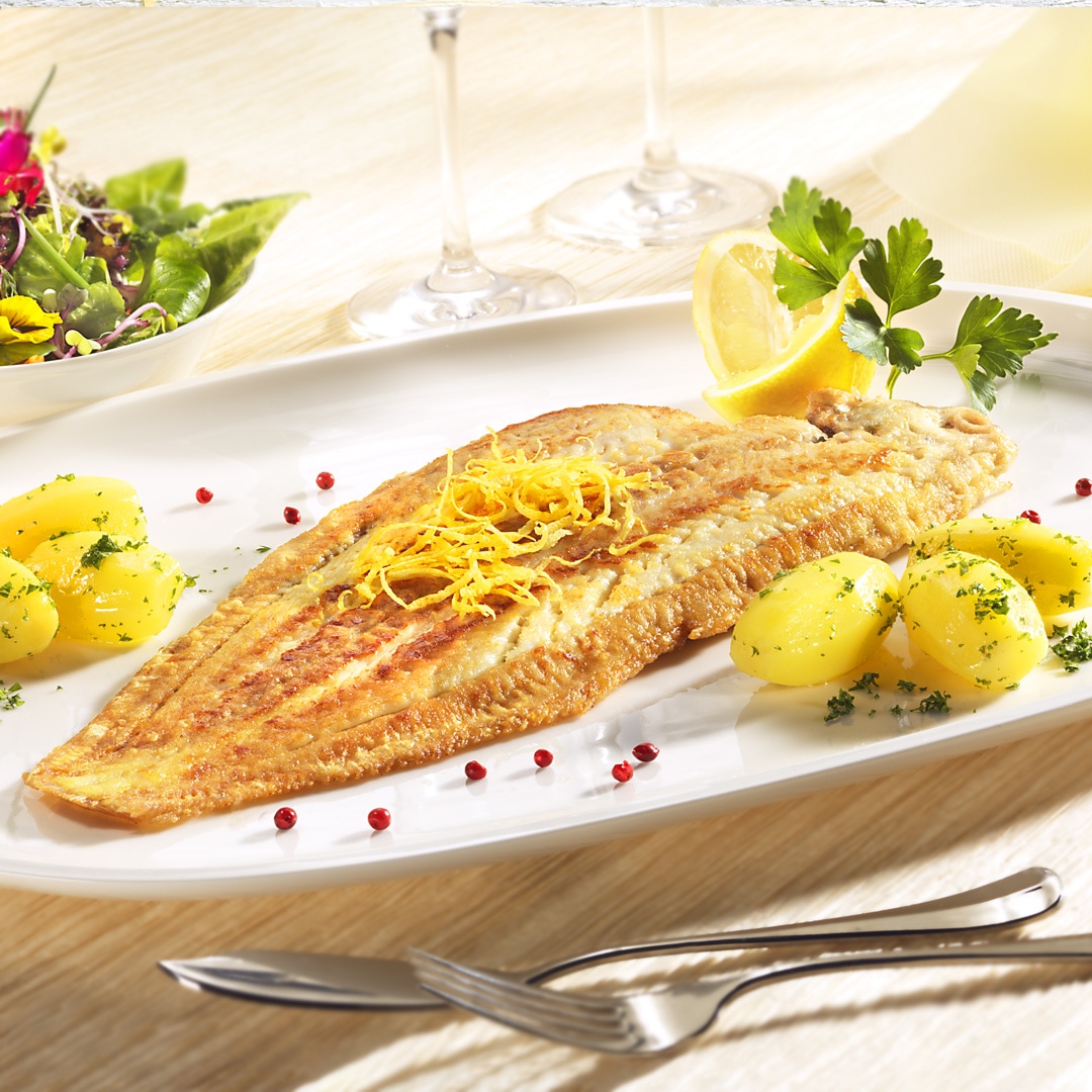 Seezunge mit Zitrone und feinem Salat