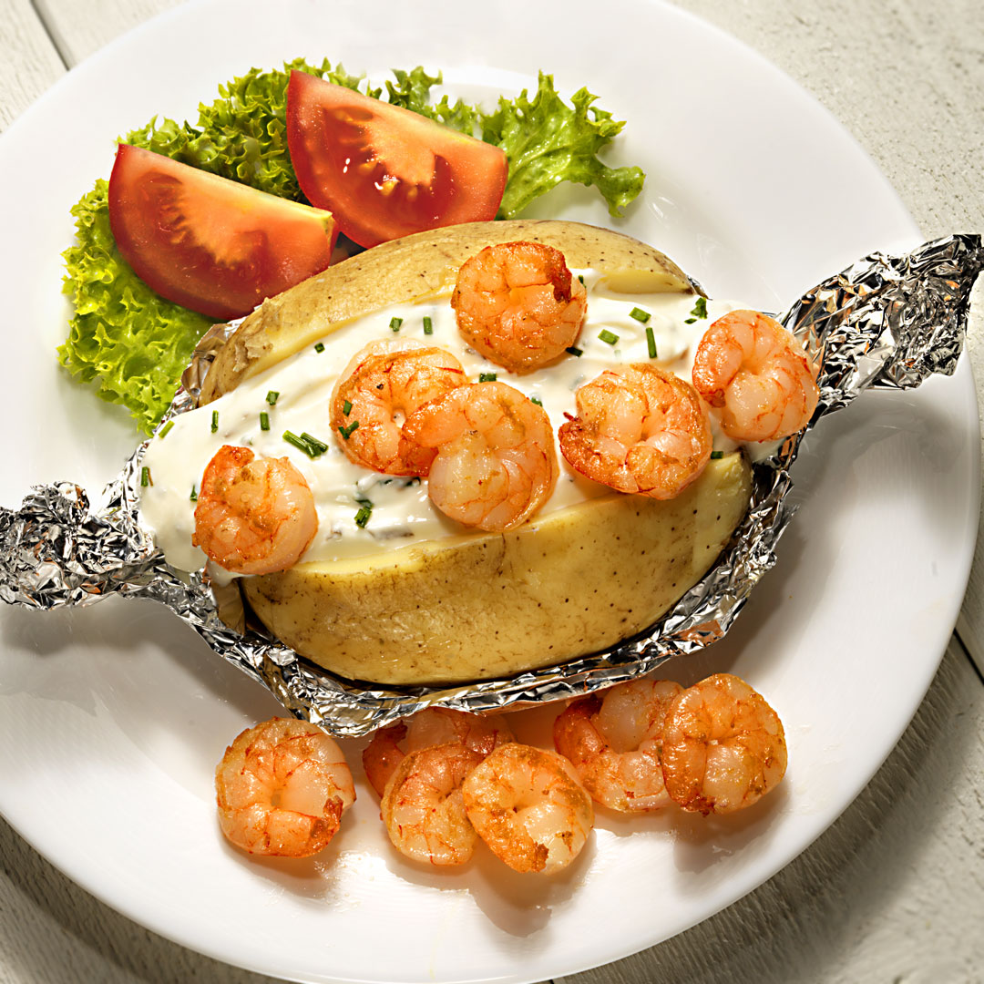 Folienkartoffel mit Shrimps